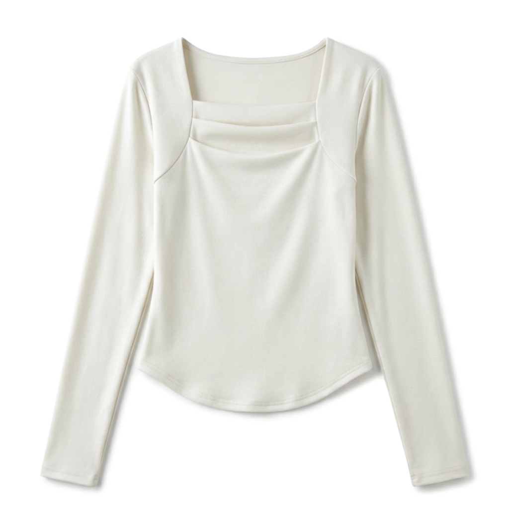 Junia Pleated Square Neck Top
