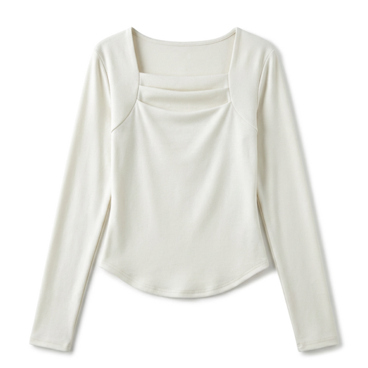 Junia Pleated Square Neck Top