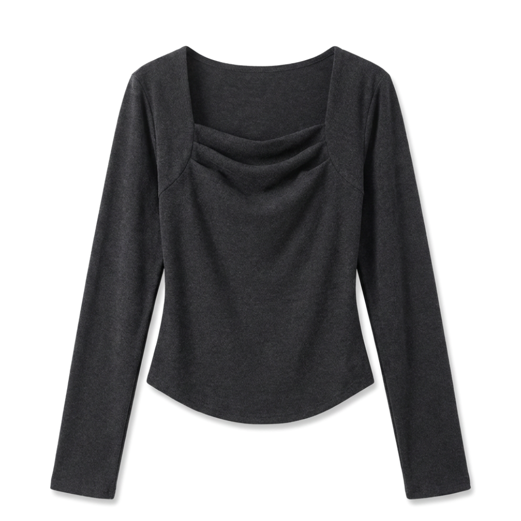 Junia Pleated Square Neck Top