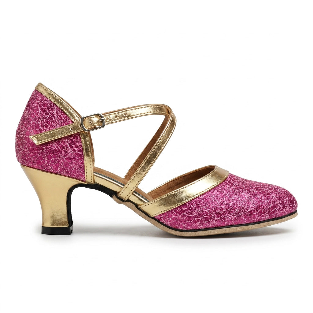 Hot Pink Elena Rossi Latin Heels 3