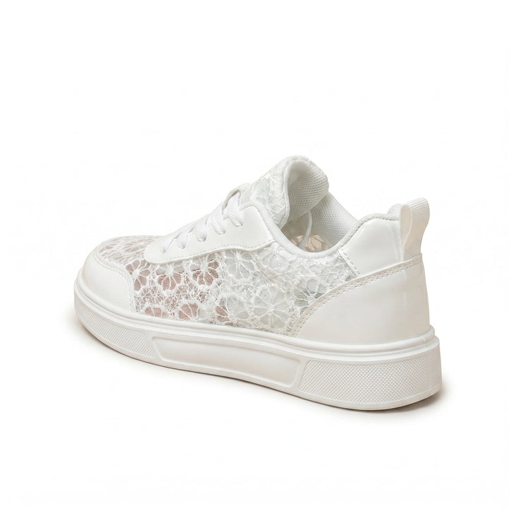 White Aria Vance Perforated Sneakers 3