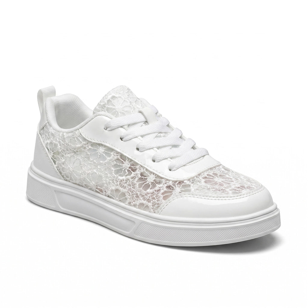 White Aria Vance Perforated Sneakers 1