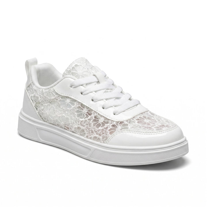 White Aria Vance Perforated Sneakers 1