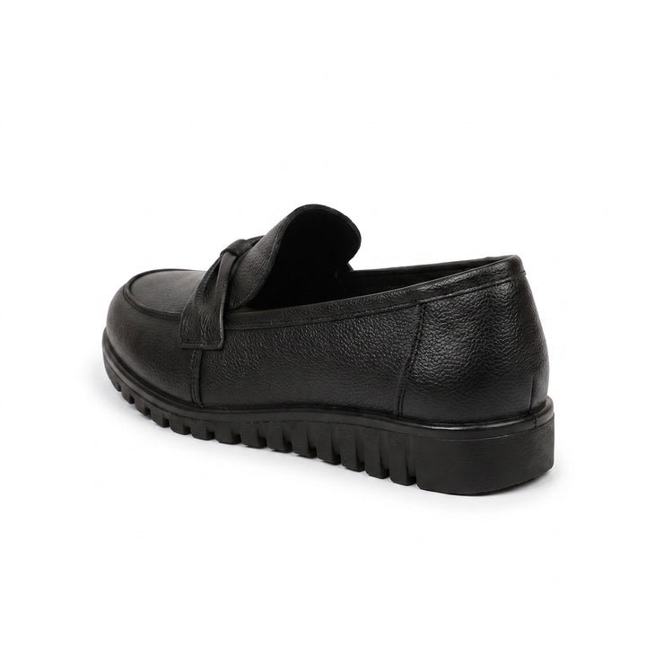 Black Eliza Leather Slip-On Flats 1