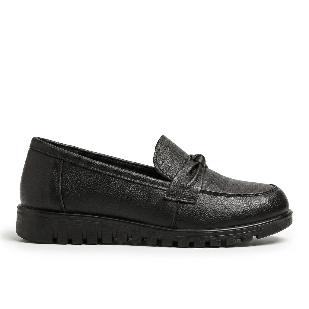 Black Eliza Leather Slip-On Flats 3