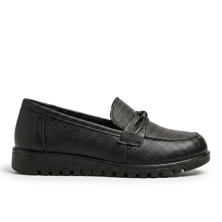 Black Eliza Leather Slip-On Flats 3