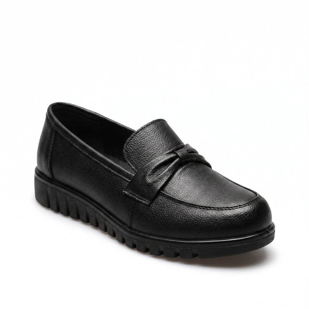 Black Eliza Leather Slip-On Flats 2