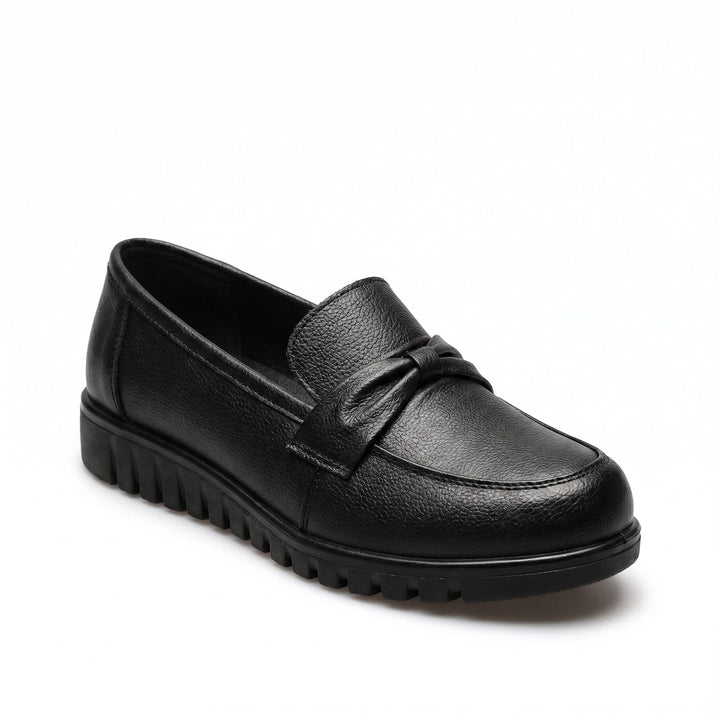 Black Eliza Leather Slip-On Flats 2