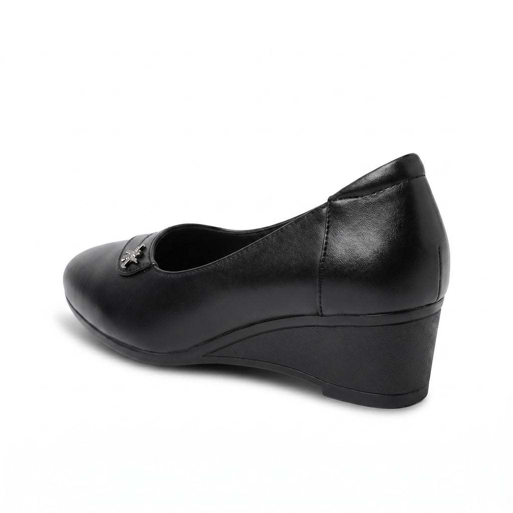 Black Eliza Leather Wedge Loafers 2