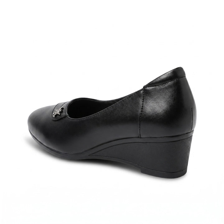 Black Eliza Leather Wedge Loafers 2