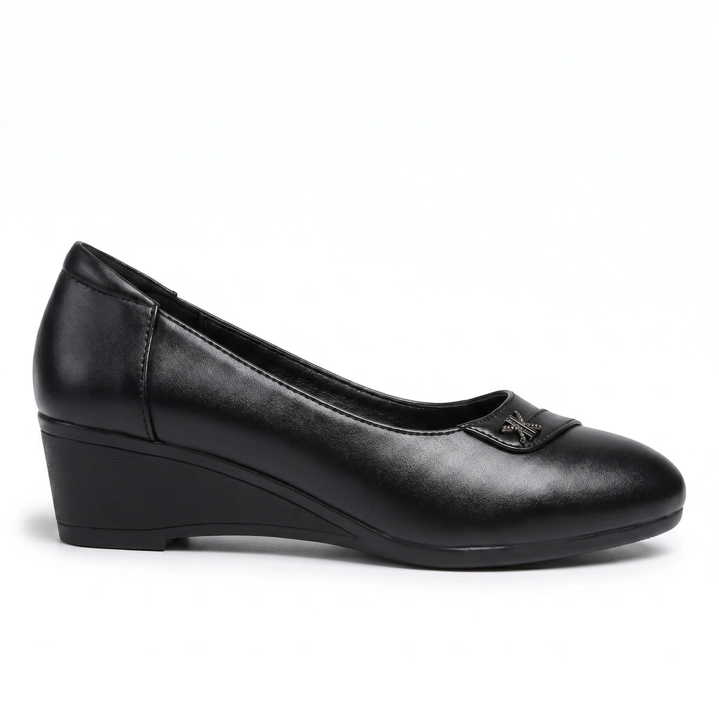 Eliza Leather Wedge Loafers