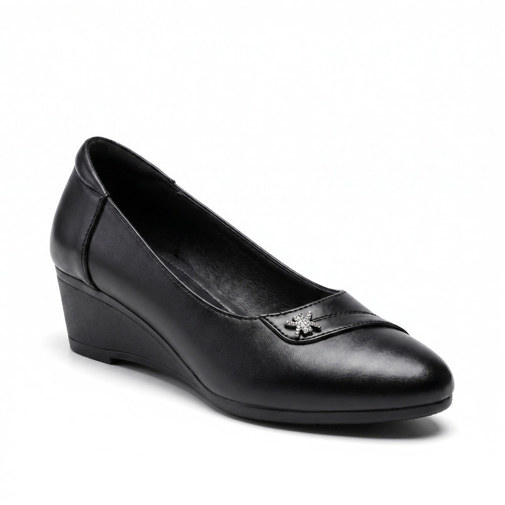 Eliza Leather Wedge Loafers