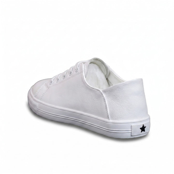 White leather Aria Leather Collapsible Loafers 1