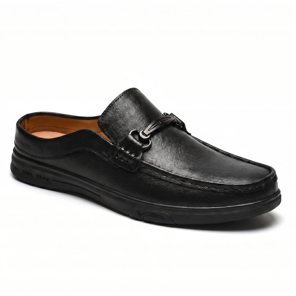 Black Harrison Leather Mules 3
