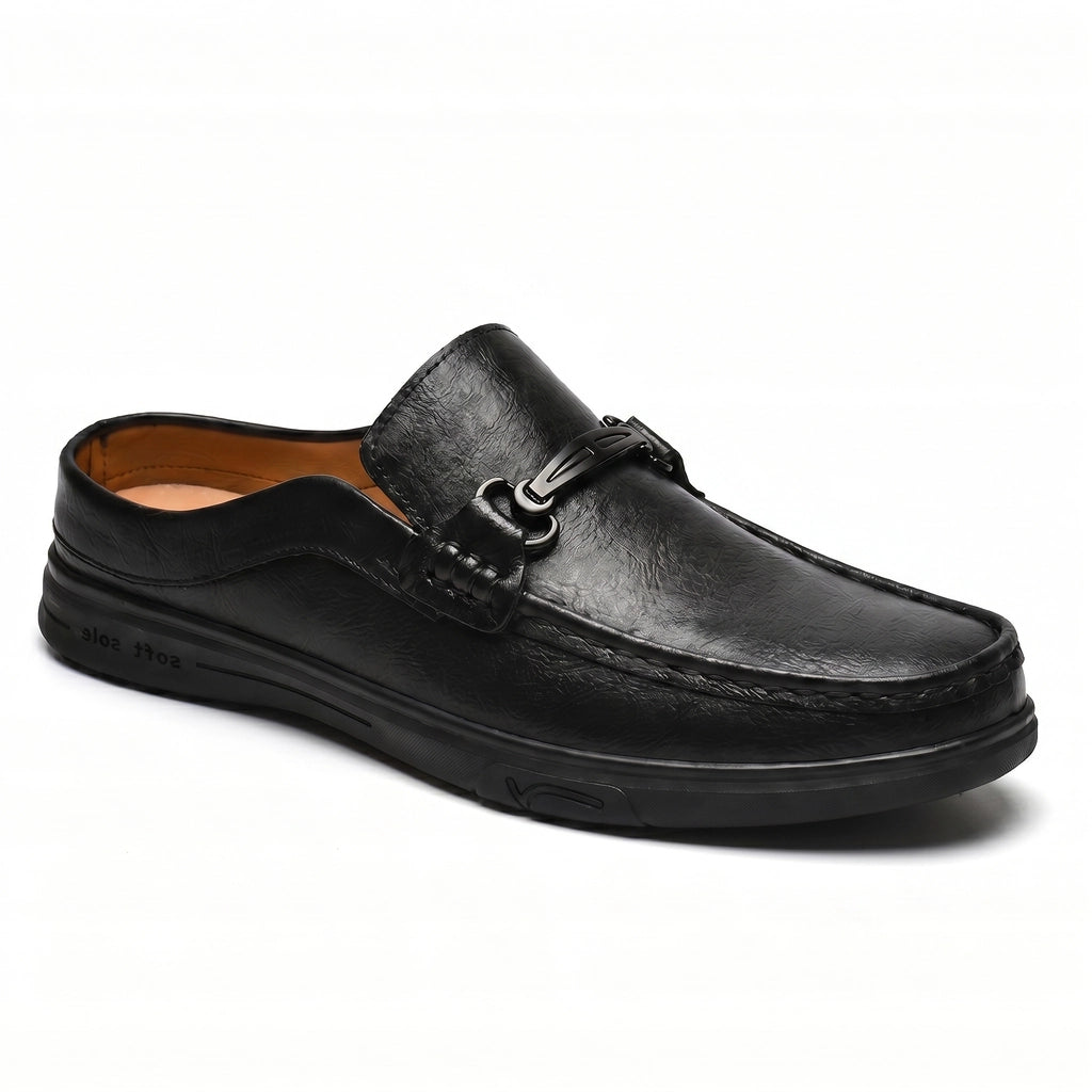 Black Harrison Leather Mules 3