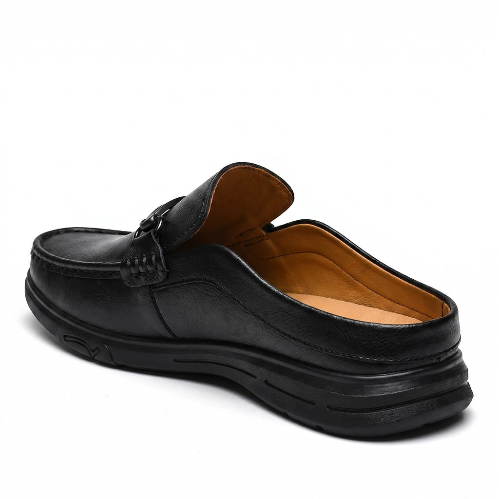 Black Harrison Leather Mules 4