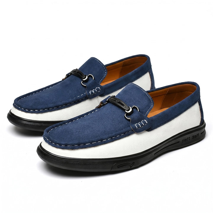 Blue Gaston Suede Slip-On Loafers 3