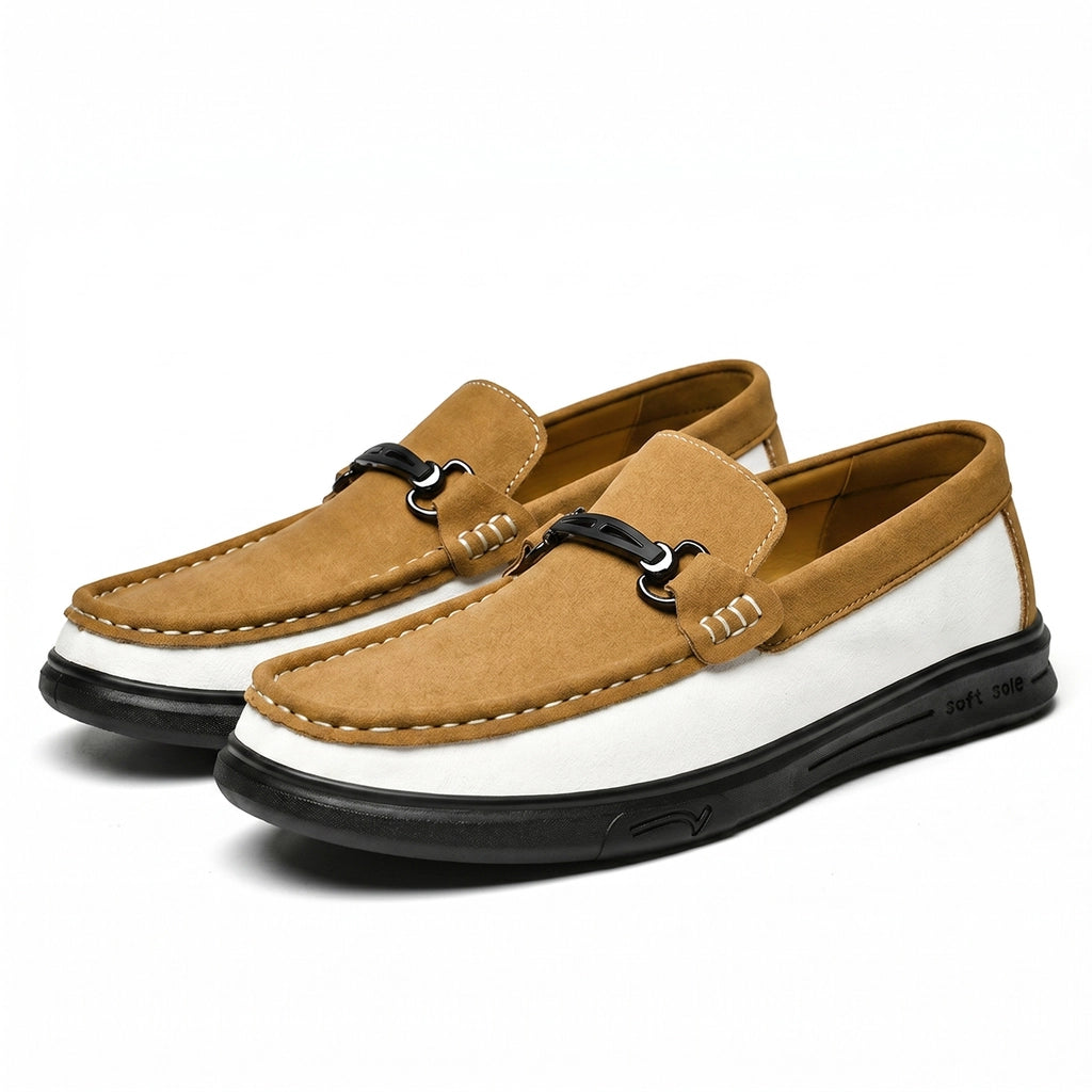 Brown Gaston Suede Slip-On Loafers 1