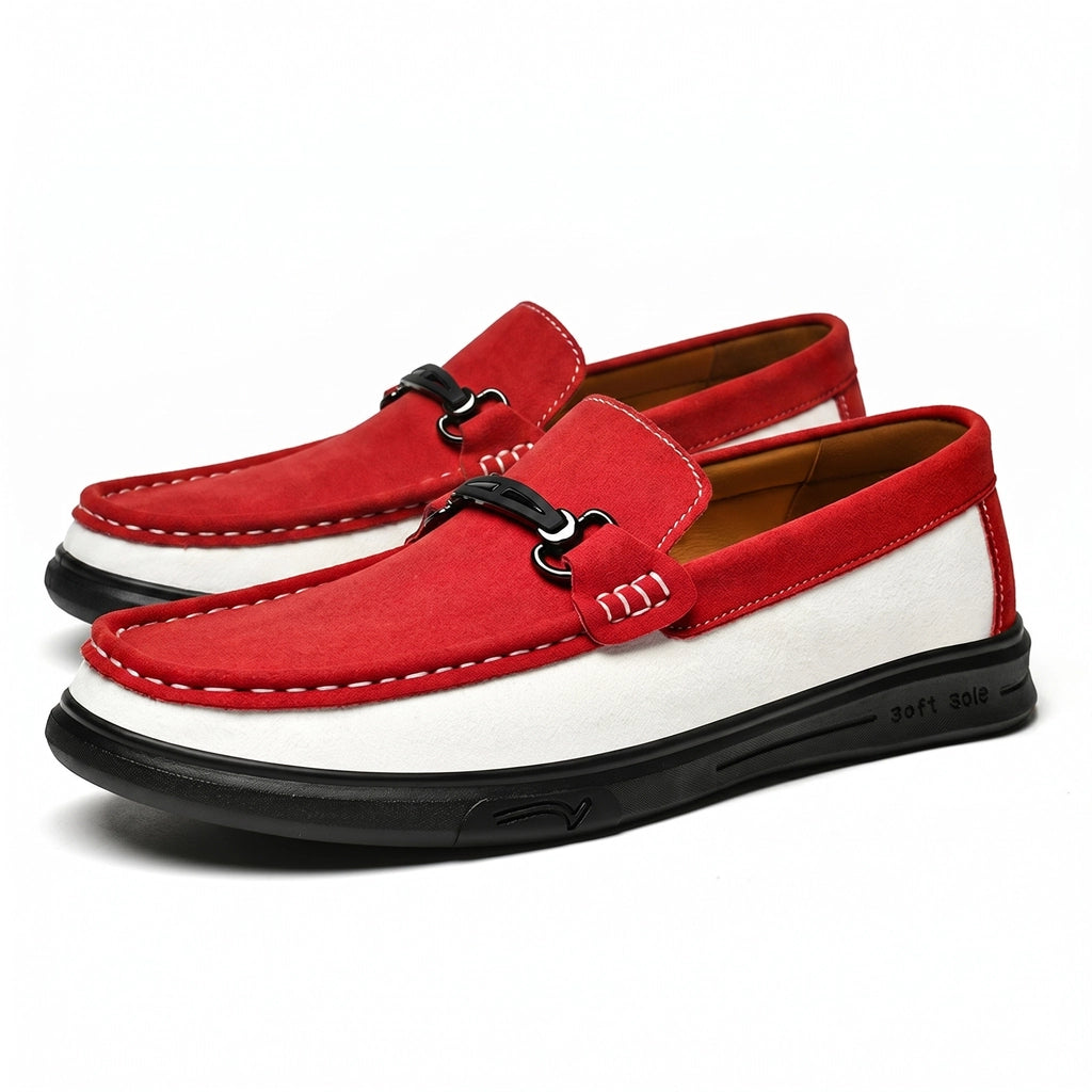 Red Gaston Suede Slip-On Loafers 1