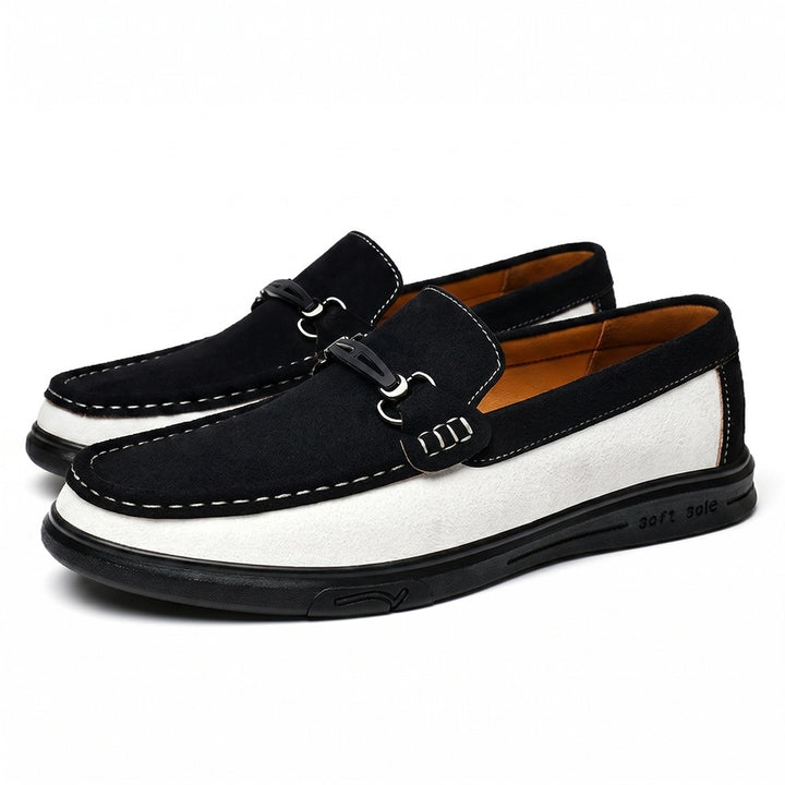 Black Gaston Suede Slip-On Loafers 1