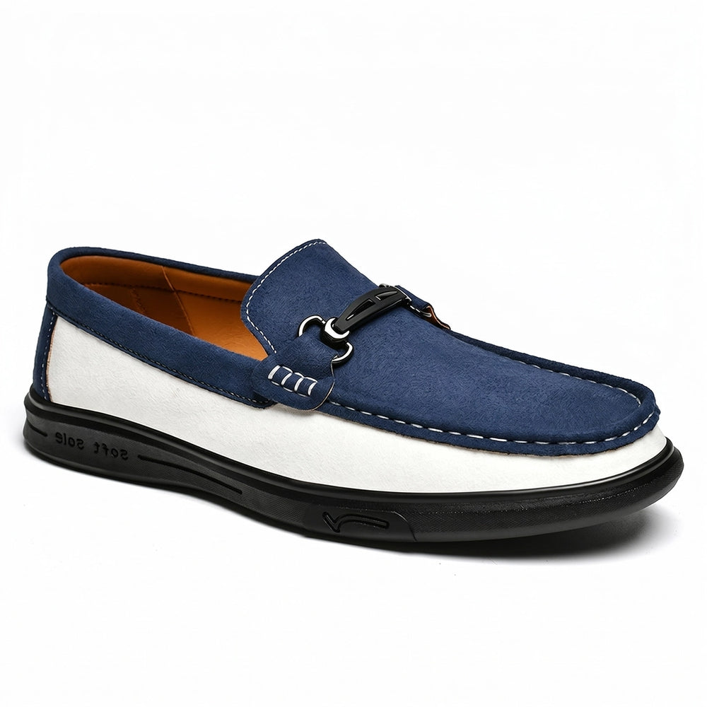 Blue Gaston Suede Slip-On Loafers 1