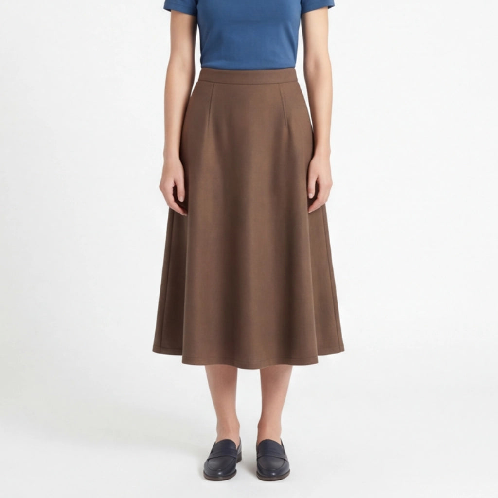 Sloane Wool Blend Midi Skirt