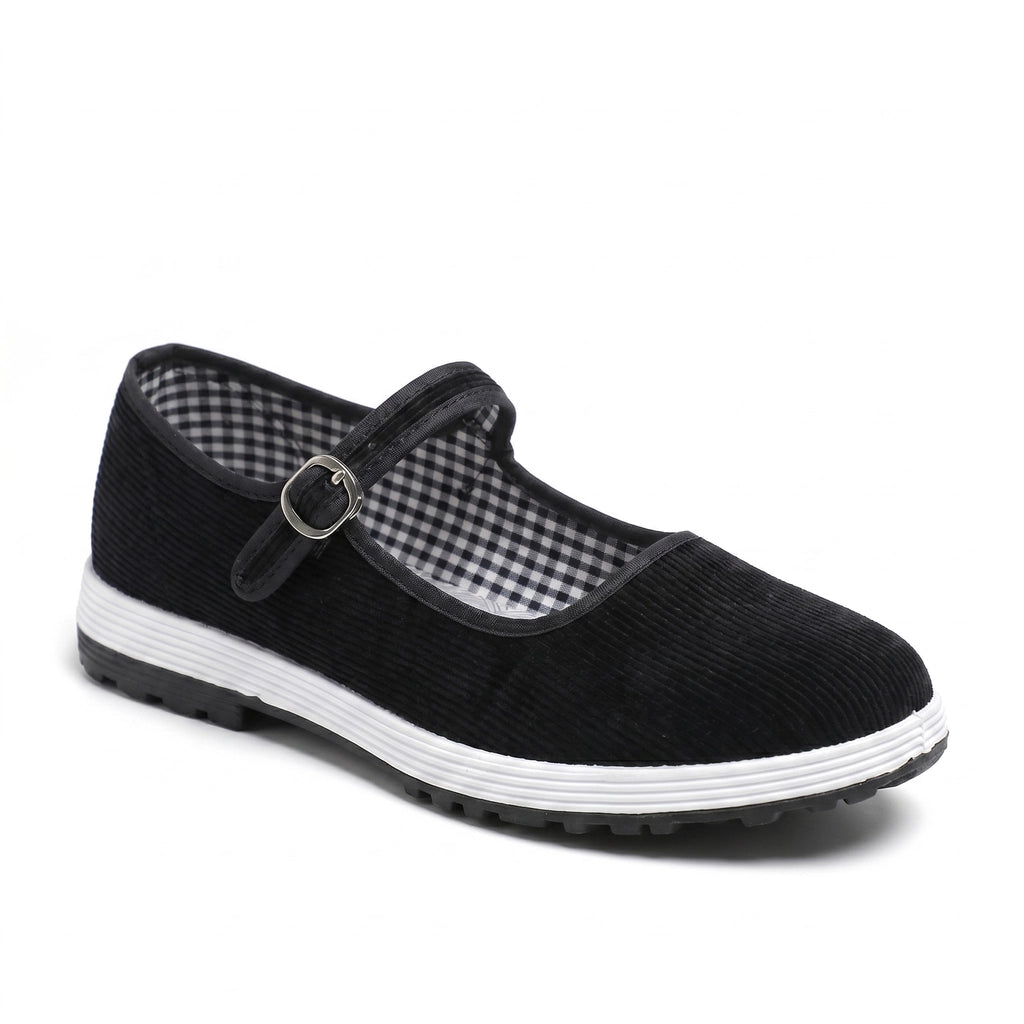 Black Square Toe Buckle (Cloth Sole) EUR37 Eliza Mary Jane Flats 2