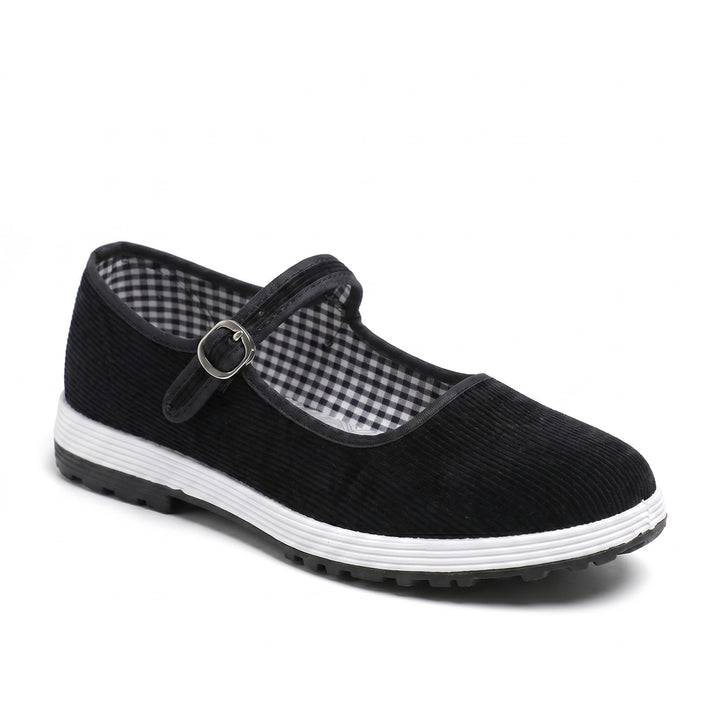 Black Square Toe Buckle (Cloth Sole) EUR37 Eliza Mary Jane Flats 2