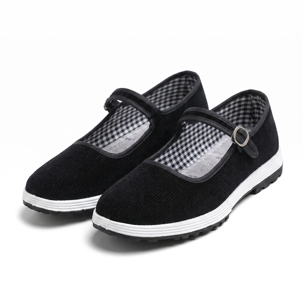 Black Square Toe Buckle (Cloth Sole) EUR37 Eliza Mary Jane Flats 1