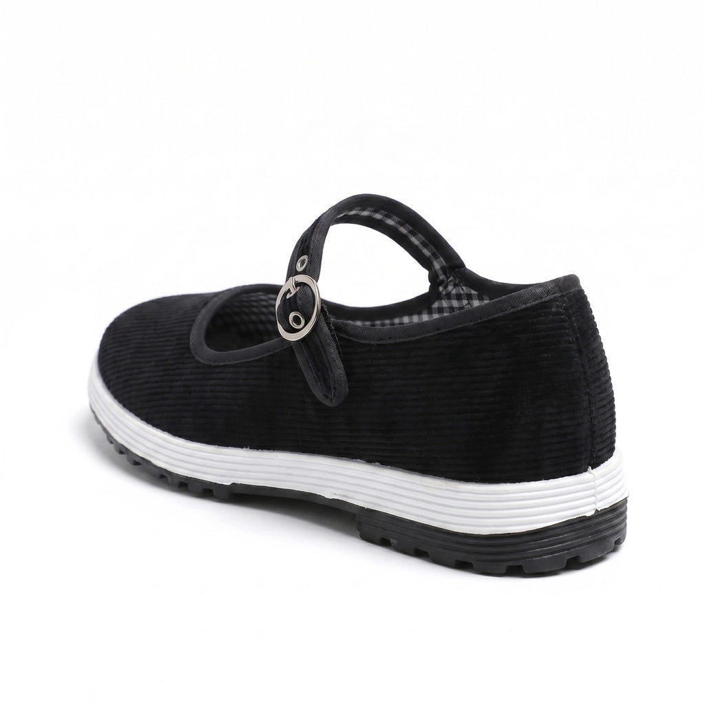 Black Square Toe Buckle (Cloth Sole) EUR37 Eliza Mary Jane Flats 3