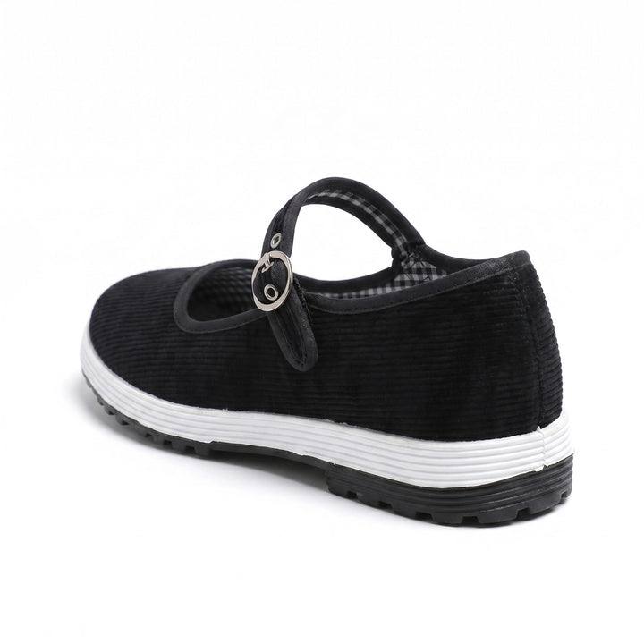 Black Square Toe Buckle (Cloth Sole) EUR37 Eliza Mary Jane Flats 3