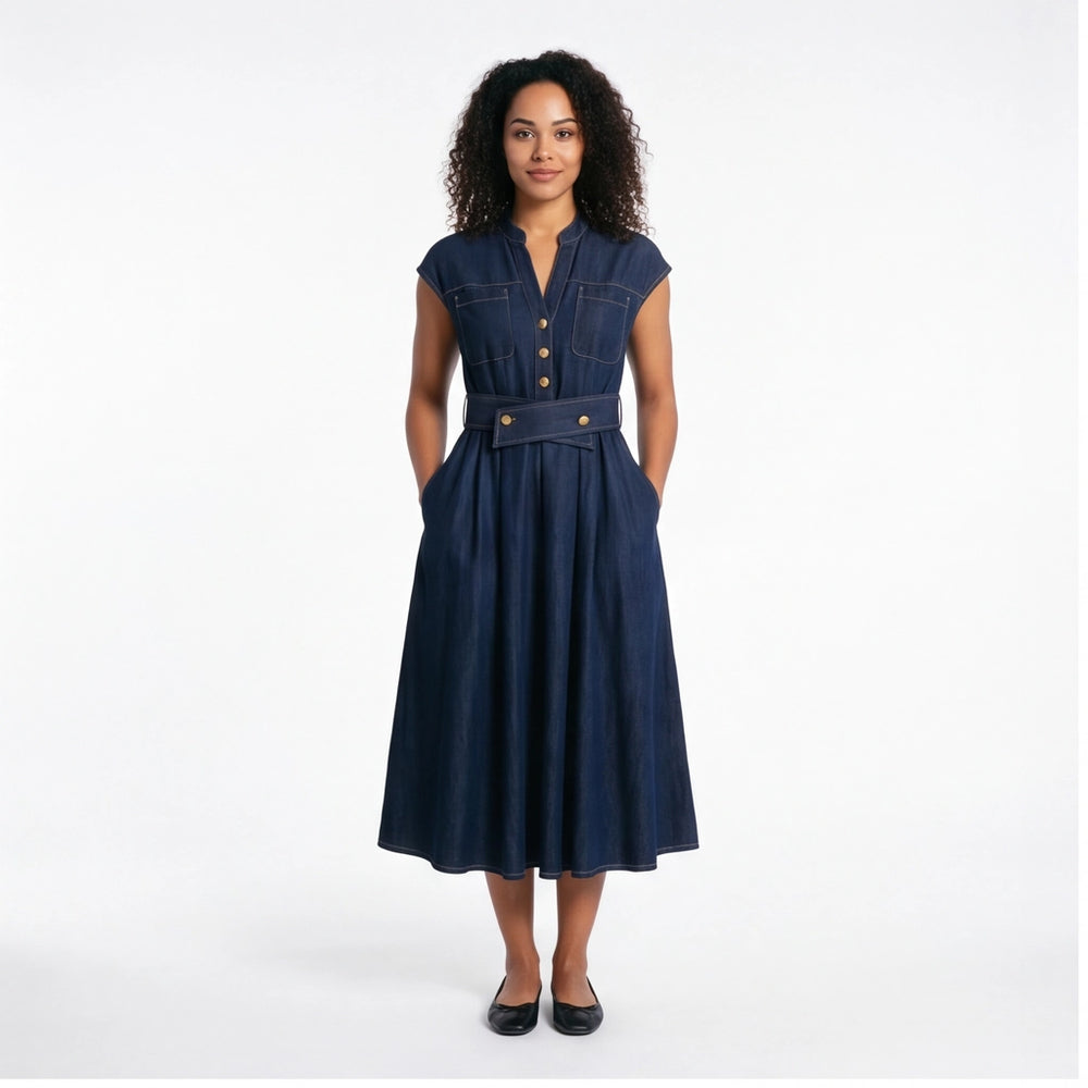 Chloe Vance Denim Midi Dress 2