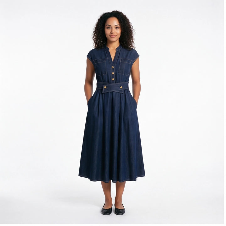 Chloe Vance Denim Midi Dress 2
