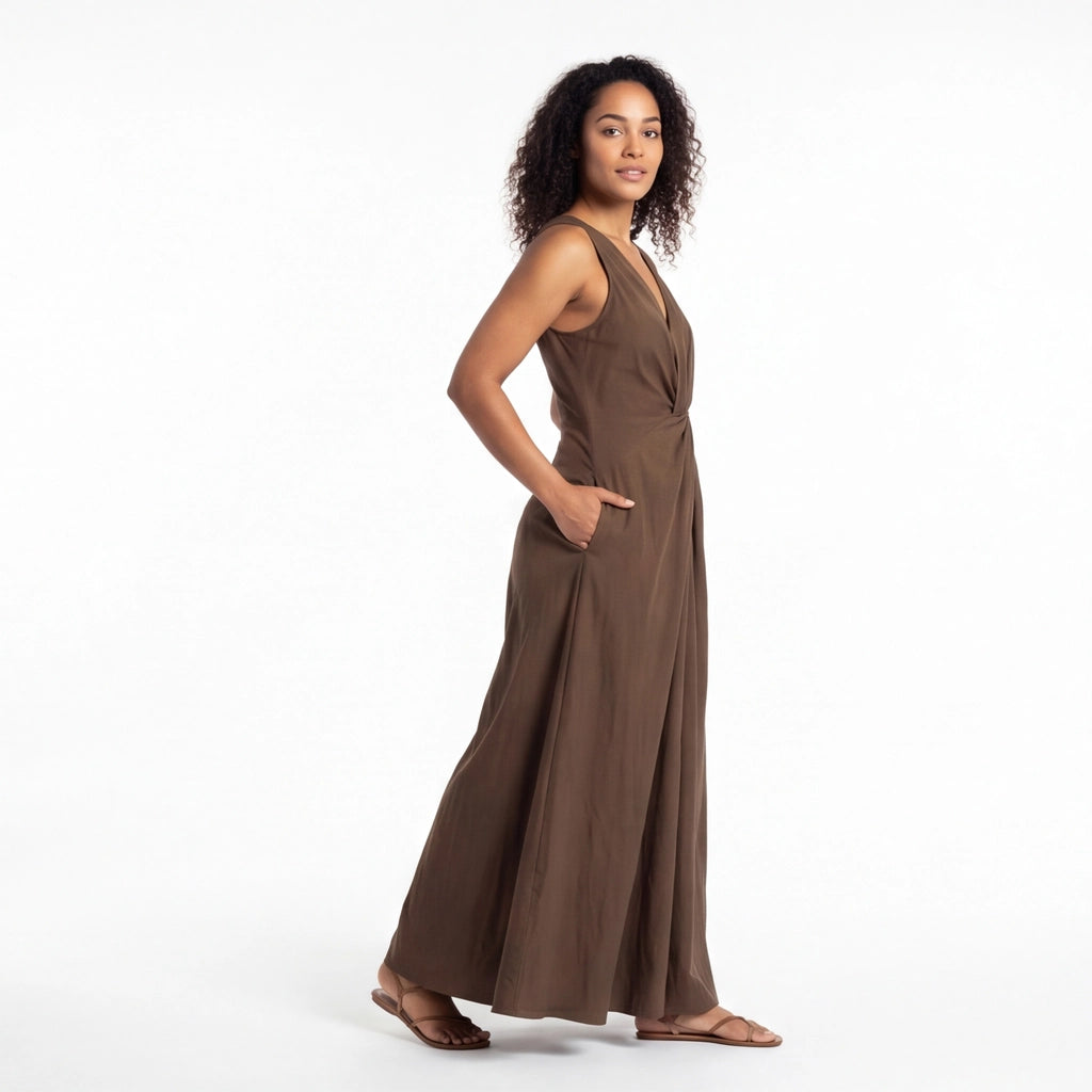 Brown Eleanor Halter Maxi Dress 5
