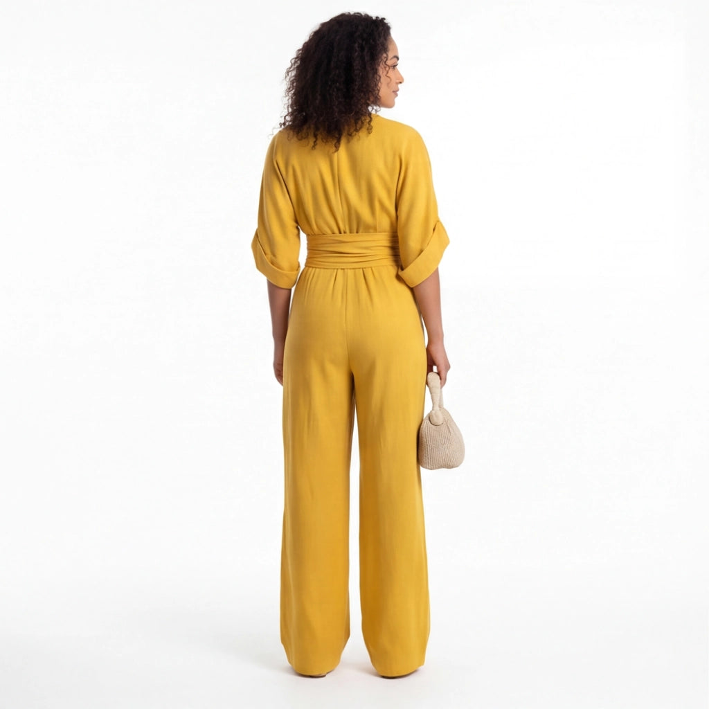Ella V-Neck Wide-Leg Jumpsuit