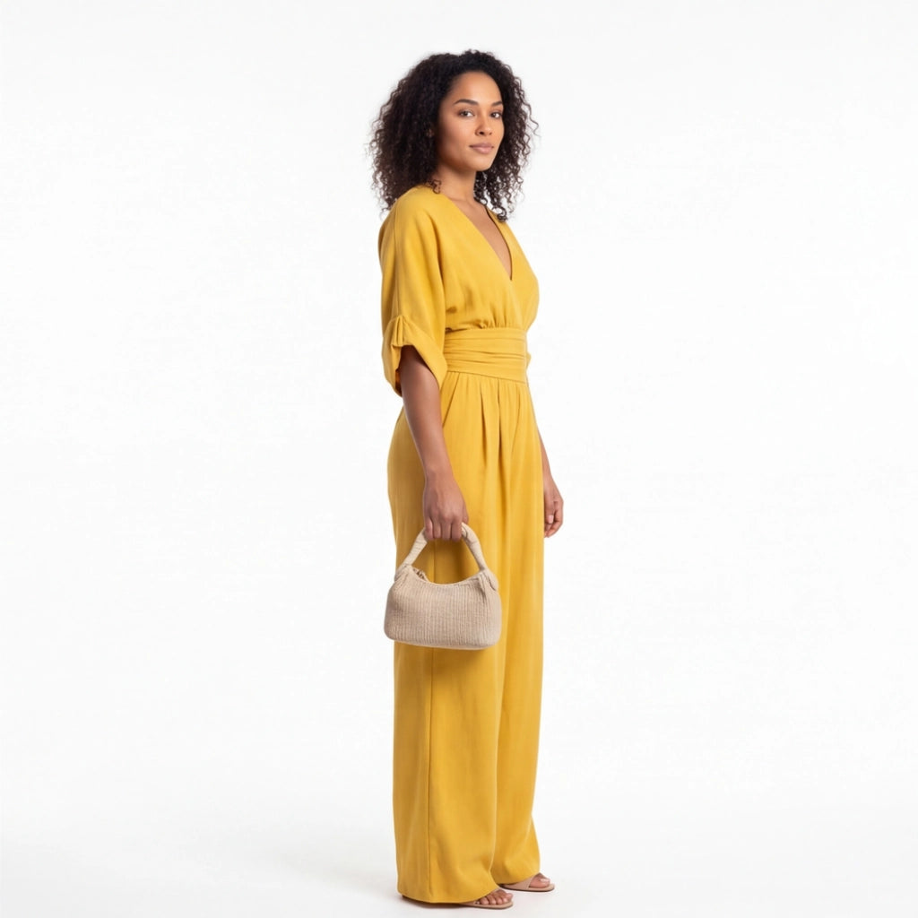 Ella V-Neck Wide-Leg Jumpsuit