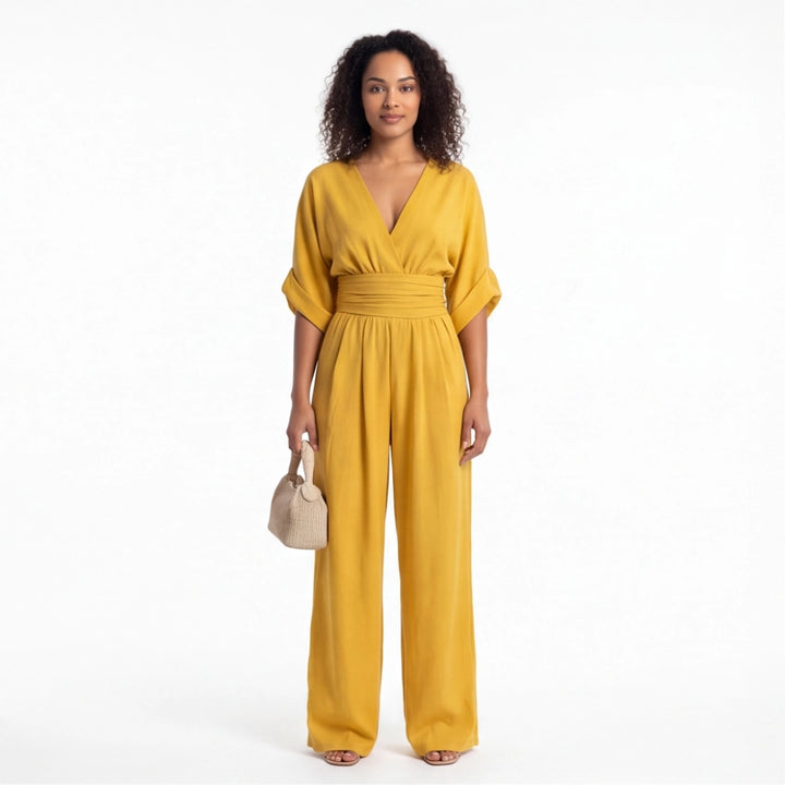 Aria V-Neck Wide-Leg Jumpsuit