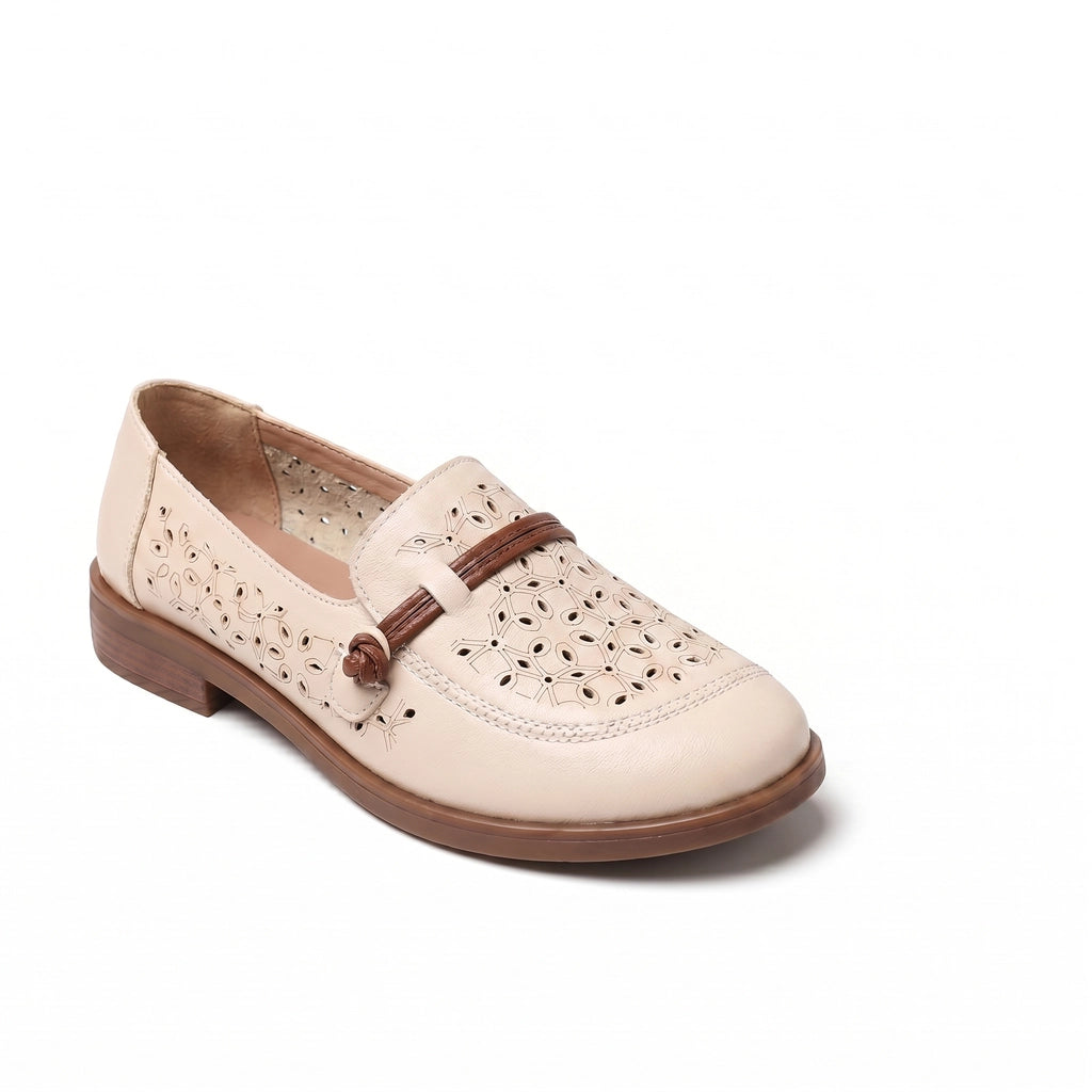 C088 Beige (Perforated) Eliza Soft Sole Flats 3