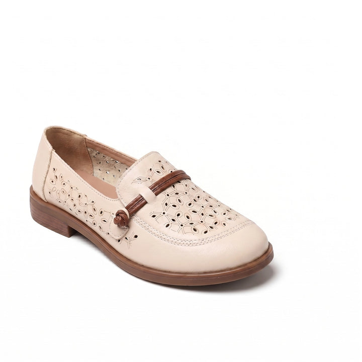 C088 Beige (Perforated) Eliza Soft Sole Flats 3