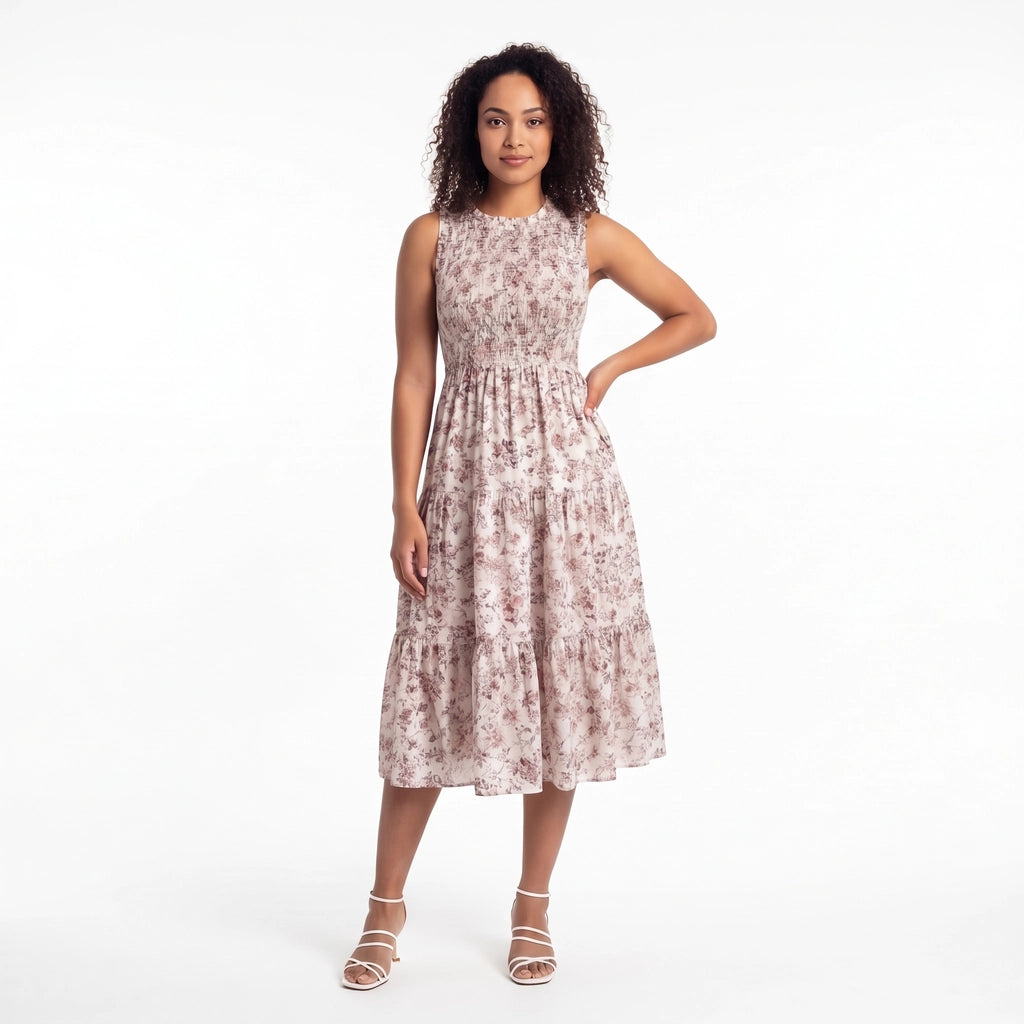 Elara Floral Smocked Dress