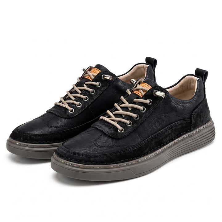 Black Classic Mason Leather Perforated Sneakers 1