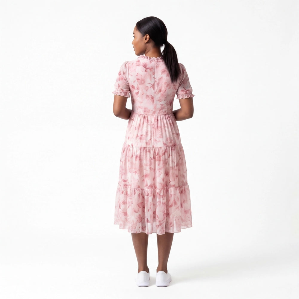 Pink Elara Rose Floral Dress 1
