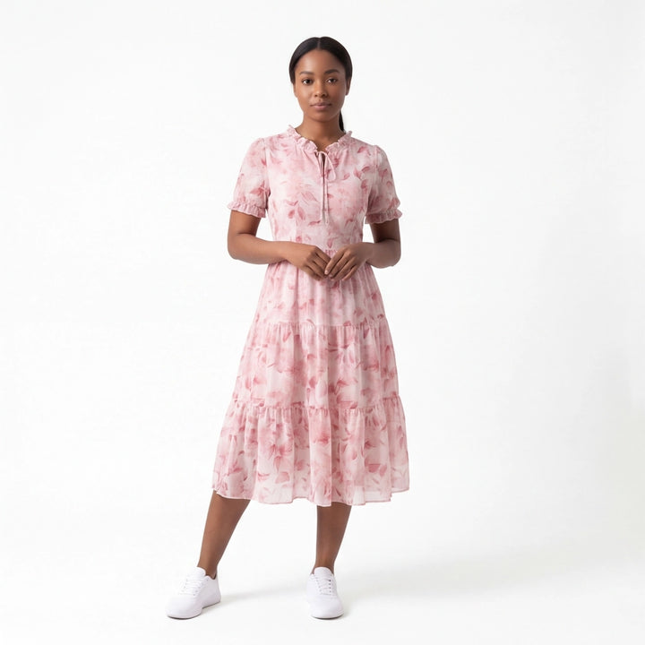 Pink Elara Rose Floral Dress 1