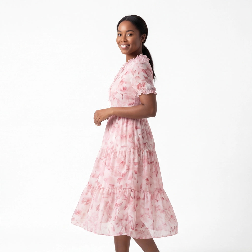 Pink Elara Rose Floral Dress 3