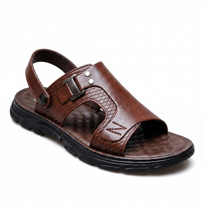 Dark Brown Caleb Miller Beach Sandals 1