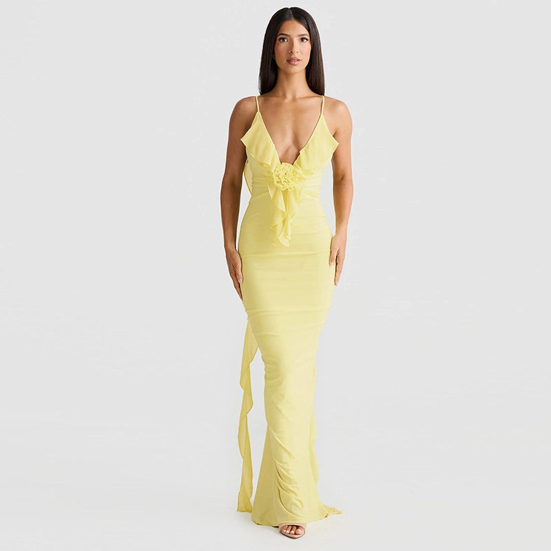 Elena V-Neck Fishtail Gown 4
