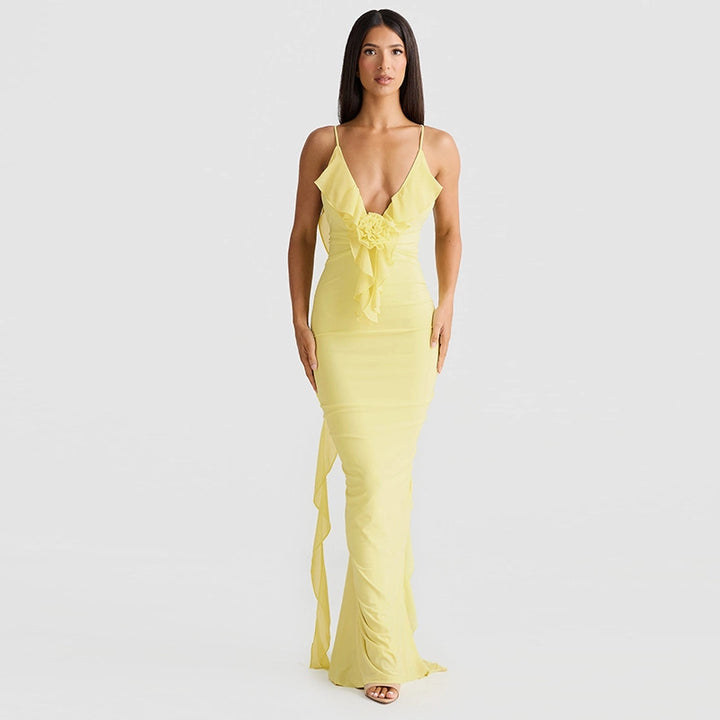 Elena V-Neck Fishtail Gown 4