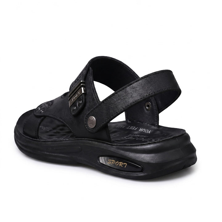 Black (Cowhide) Hudson Leather Beach Sandals 1