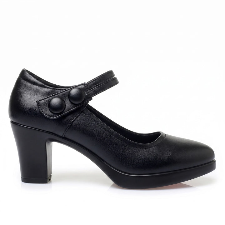 Black 6cm Heel Elara Vance Platform Pumps 2