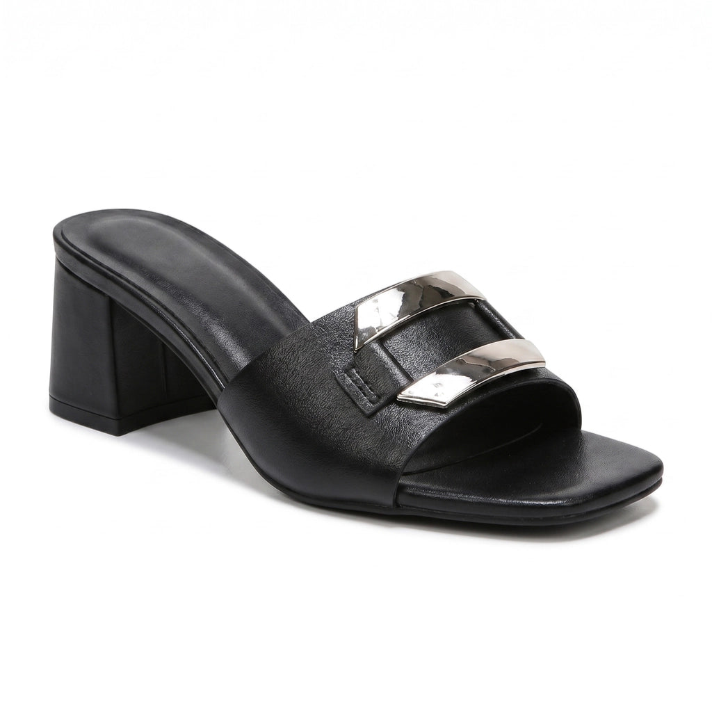 Quayle Square Toe Block Heel Mules